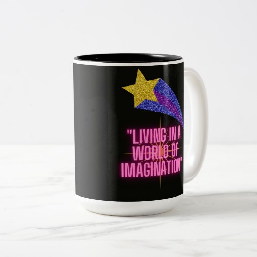 LEVEN IN EEN WERELD VAN VERBEELDING TWEEKLEURIGE KOFFIEMOK (Voorkant rechts)