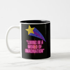 LEVEN IN EEN WERELD VAN VERBEELDING TWEEKLEURIGE KOFFIEMOK