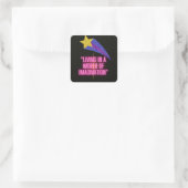 LEVEN IN EEN WERELD VAN VERBEELDING VIERKANTE STICKER (Tas)