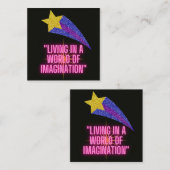 LEVEN IN EEN WERELD VAN VERBEELDING VIERKANTE VISITEKAARTJE (Voorkant / Achterkant)