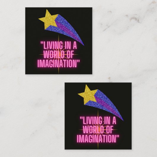 LEVEN IN EEN WERELD VAN VERBEELDING VIERKANTE VISITEKAARTJE (Voorkant / Achterkant)