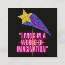 LEVEN IN EEN WERELD VAN VERBEELDING VIERKANTE VISITEKAARTJE