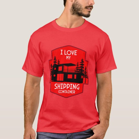 Leven in een zeecontainerwoning t-shirt (Voorkant)