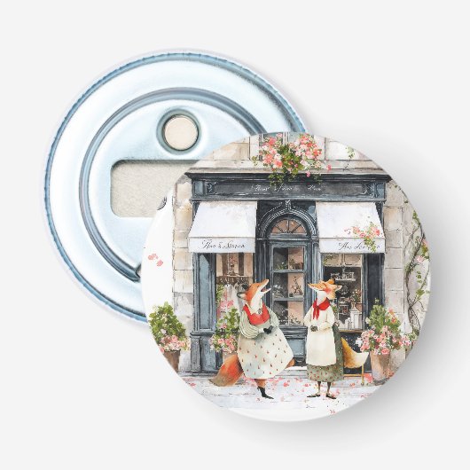 Leven in Fox Town Serie - Grappige Grappen Button Flesopener (Voorkant)