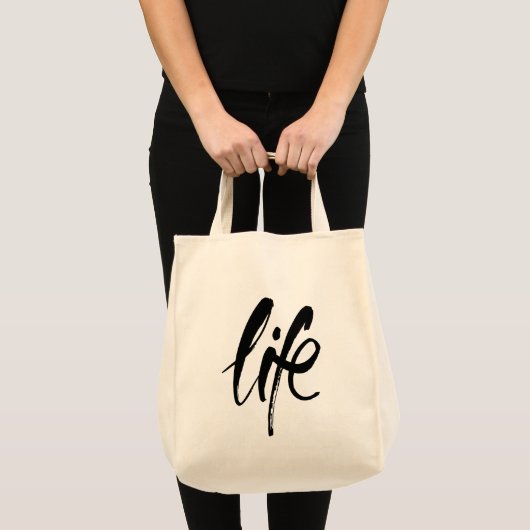 Leven in Geborsteld Zwart Tote Bag (Voorkant (product))
