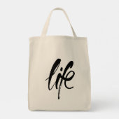 Leven in Geborsteld Zwart Tote Bag (Achterkant)