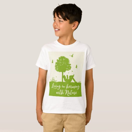 Leven in harmonie in Natuur T-shirt (Voorkant volledig)
