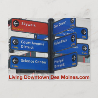 Leven in het centrum van de stad Des Moines Post Briefkaart