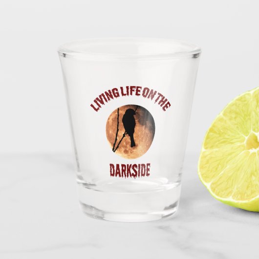 Leven in het donker shot glas (Voorkant)