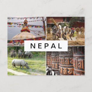 Leven in het Nepalese collage-briefkaart Briefkaart