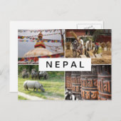 Leven in het Nepalese collage-briefkaart Briefkaart (Voorkant / Achterkant)