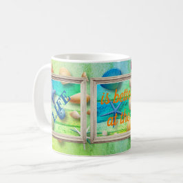 Leven in het strand Zee Sand Seashells Rustisch Li Koffiemok