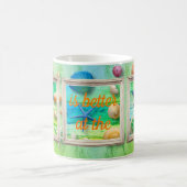 Leven in het strand Zee Sand Seashells Rustisch Li Koffiemok (Center)