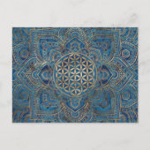 Leven in Lotus - Blauwe marmer en goud Briefkaart (Voorkant)