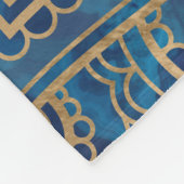 Leven in Lotus - Blauwe marmer en goud Fleece Deken (Hoek)