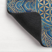 Leven in Lotus - Blauwe marmer en goud Muismat (Hoek)