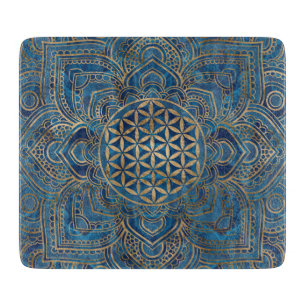 Leven in Lotus - Blauwe marmer en goud Snijplank