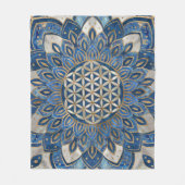 Leven in Lotus - Blauwe marmer en Parelplein Fleece Deken (Voorkant)