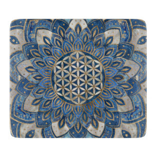 Leven in Lotus - Blauwe marmer en Parelplein Snijplank