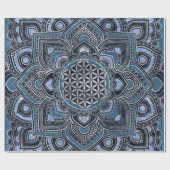 Leven in Lotus - Blue Crystal en Silver Cadeaupapier (Vlak)