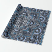 Leven in Lotus - Blue Crystal en Silver Cadeaupapier (Uitgerold)