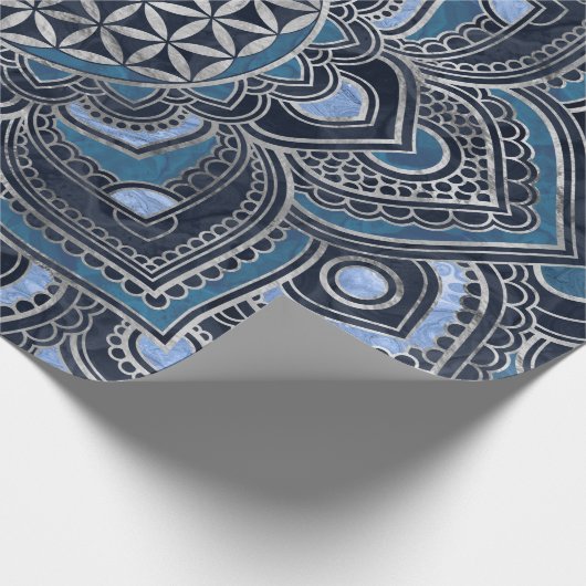 Leven in Lotus - Blue Crystal en Silver Cadeaupapier (Hoek)