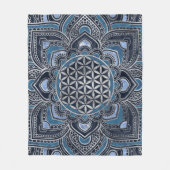 Leven in Lotus - Blue Crystal en Silver Fleece Deken (Voorkant)