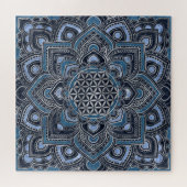 Leven in Lotus - Blue Crystal en Silver Legpuzzel (Horizontaal)