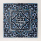 Leven in Lotus - Blue Crystal en Silver Legpuzzel (Verticaal)