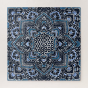 Leven in Lotus - Blue Crystal en Silver Legpuzzel