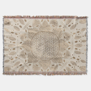 Leven in Lotus Dot Art pastelgolds Deken