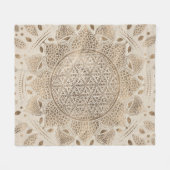 Leven in Lotus Dot Art pastelgolds Fleece Deken (Voorkant (Horizontaal))