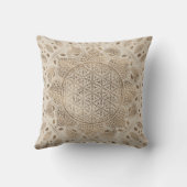 Leven in Lotus Dot Art pastelgolds Kussen (Achterkant)