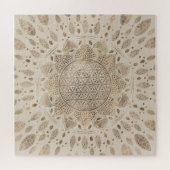 Leven in Lotus Dot Art pastelgolds Legpuzzel (Horizontaal)