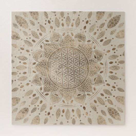 Leven in Lotus Dot Art pastelgolds Legpuzzel (Verticaal)