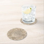 Leven in Lotus Dot Art pastelgolds Ronde Kartonnen Onderzetter (Insitu)