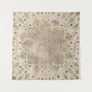 Leven in Lotus Dot Art pastelgolds Wandkleed