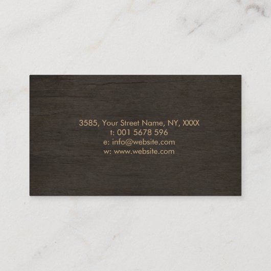 Leven in Lotus - gouden bloem op hout Visitekaartje (Achterkant)