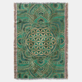 Leven in Lotus - Malachite en goud Deken (Voorkant Verticaal)