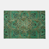 Leven in Lotus - Malachite en goud Deurmat (Voorkant)