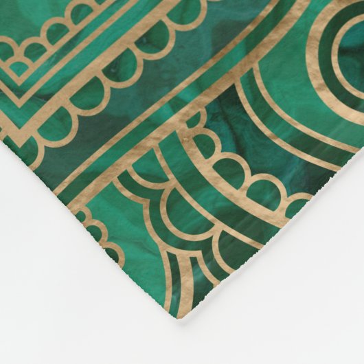 Leven in Lotus - Malachite en goud Fleece Deken (Hoek)
