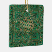 Leven in Lotus - Malachite en goud Keramisch Ornament (Rechts)