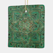 Leven in Lotus - Malachite en goud Keramisch Ornament (Links)