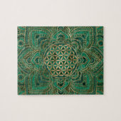 Leven in Lotus - Malachite en goud Legpuzzel (Horizontaal)