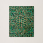 Leven in Lotus - Malachite en goud Legpuzzel (Verticaal)