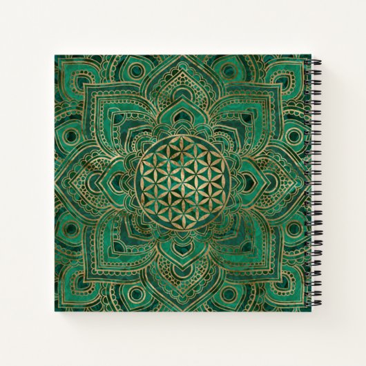 Leven in Lotus - Malachite en goud Notitieboek (Achterkant)
