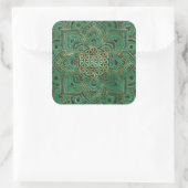 Leven in Lotus - Malachite en goud Vierkante Sticker (Tas)