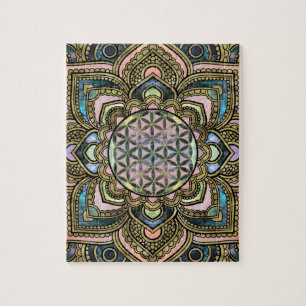 Leven in Lotus - marmer en goud Legpuzzel