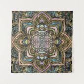 Leven in Lotus - marmer en goud Wandkleed (Voorkant (horizontaal))