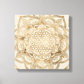 Leven in Lotus - pastelgolden en doek Canvas Afdruk (Voorkant)